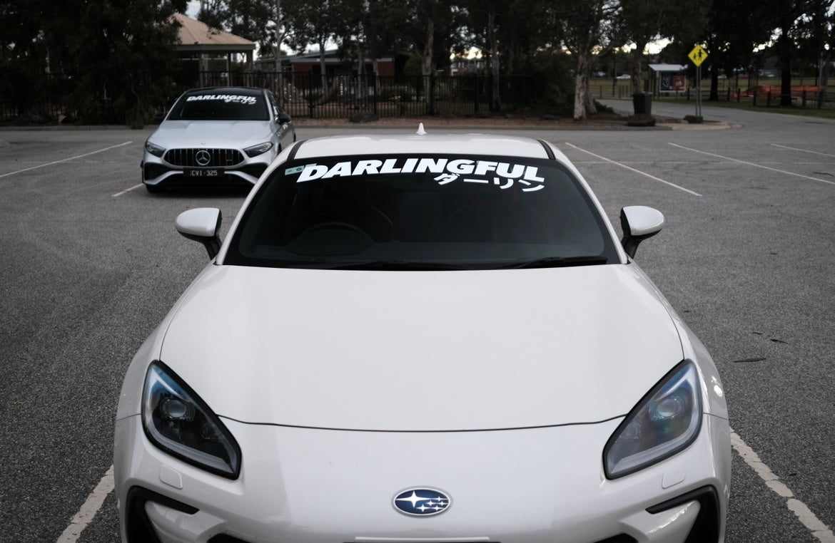 ‘Darlingful’ windshield banner