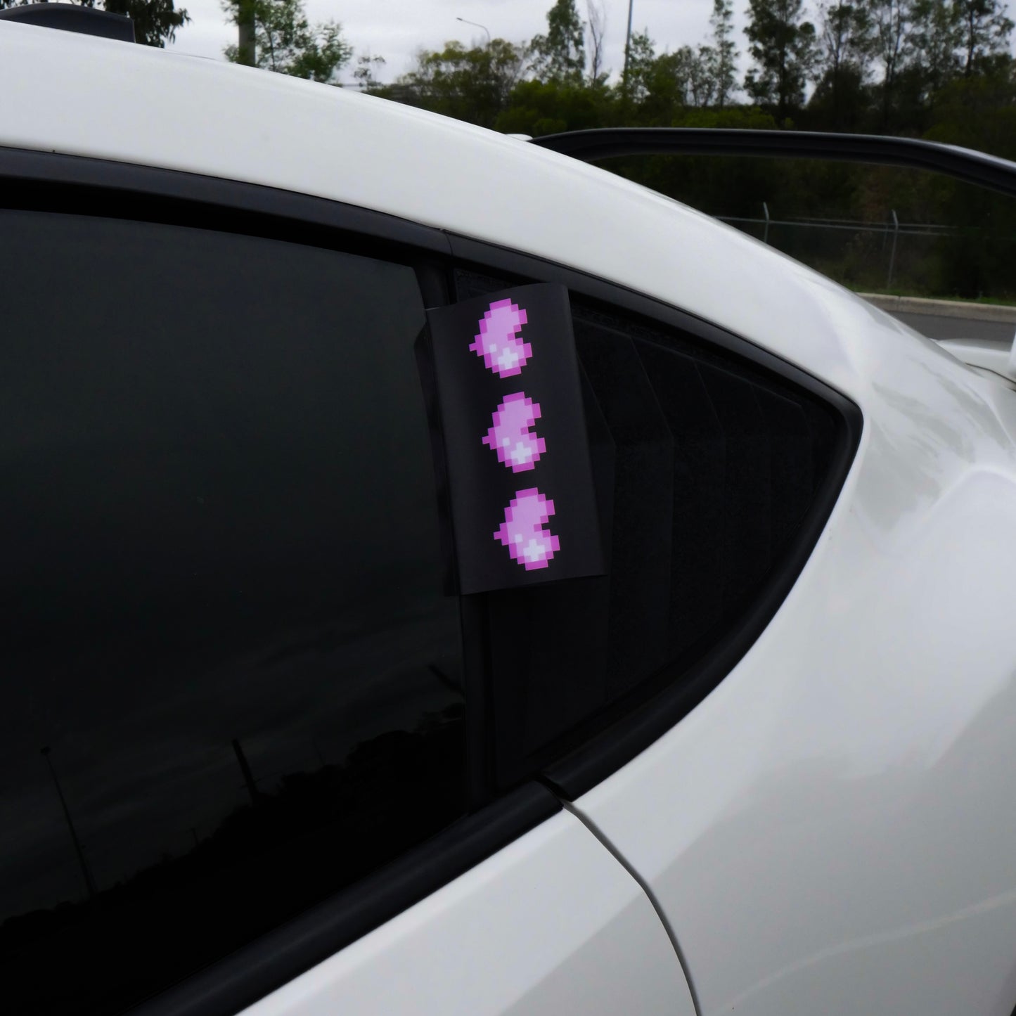 Pixel Hearts Car Tag