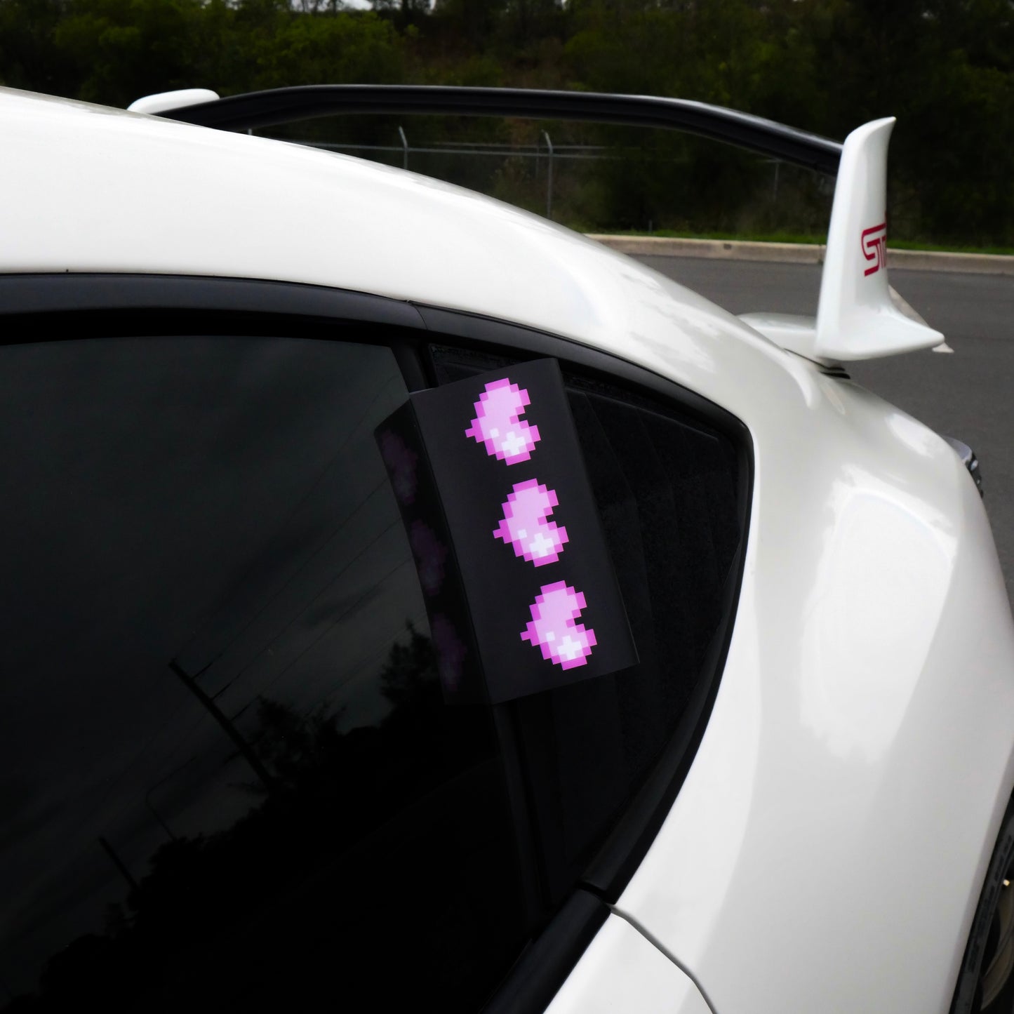 Pixel Hearts Car Tag